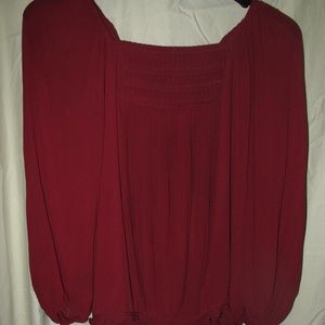 M.S.S.P Burgundy Blouse 1X